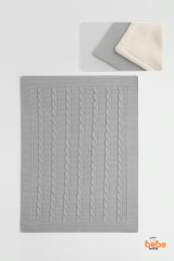 İçi Peluş Polar Triko Örgü Bebek Battaniyesi Kalın,Yumuşak,Saç Örgü Desenli Polar Bebek Battaniyesi