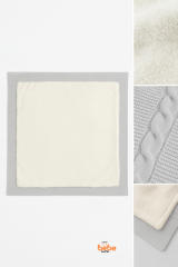 İçi Peluş Polar Triko Örgü Bebek Battaniyesi Kalın,Yumuşak,Saç Örgü Desenli Polar Bebek Battaniyesi