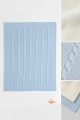 İçi Peluş Polar Triko Örgü Bebek Battaniyesi Kalın,Yumuşak,Saç Örgü Desenli Polar Bebek Battaniyesi