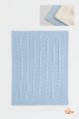 İçi Peluş Polar Triko Örgü Bebek Battaniyesi Kalın,Yumuşak,Saç Örgü Desenli Polar Bebek Battaniyesi