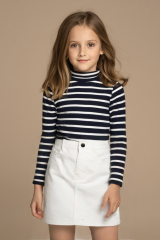 Kız Çocuk Kot Etek Şık ve Günlük Jean Mini Etek, Cepli, Kemerli, Yazlık, Kışlık, Okul, Parti BEYAZ - 8 YAŞ