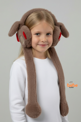 Oynar Kulaklı Sesli Tavşan Peluş Kulaklık, Hareketli Sevimli Kulak Koruyucu Kışlık  Aksesuar