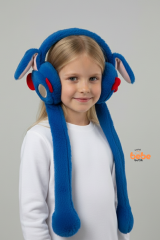 Oynar Kulaklı Sesli Tavşan Peluş Kulaklık, Hareketli Sevimli Kulak Koruyucu Kışlık  Aksesuar