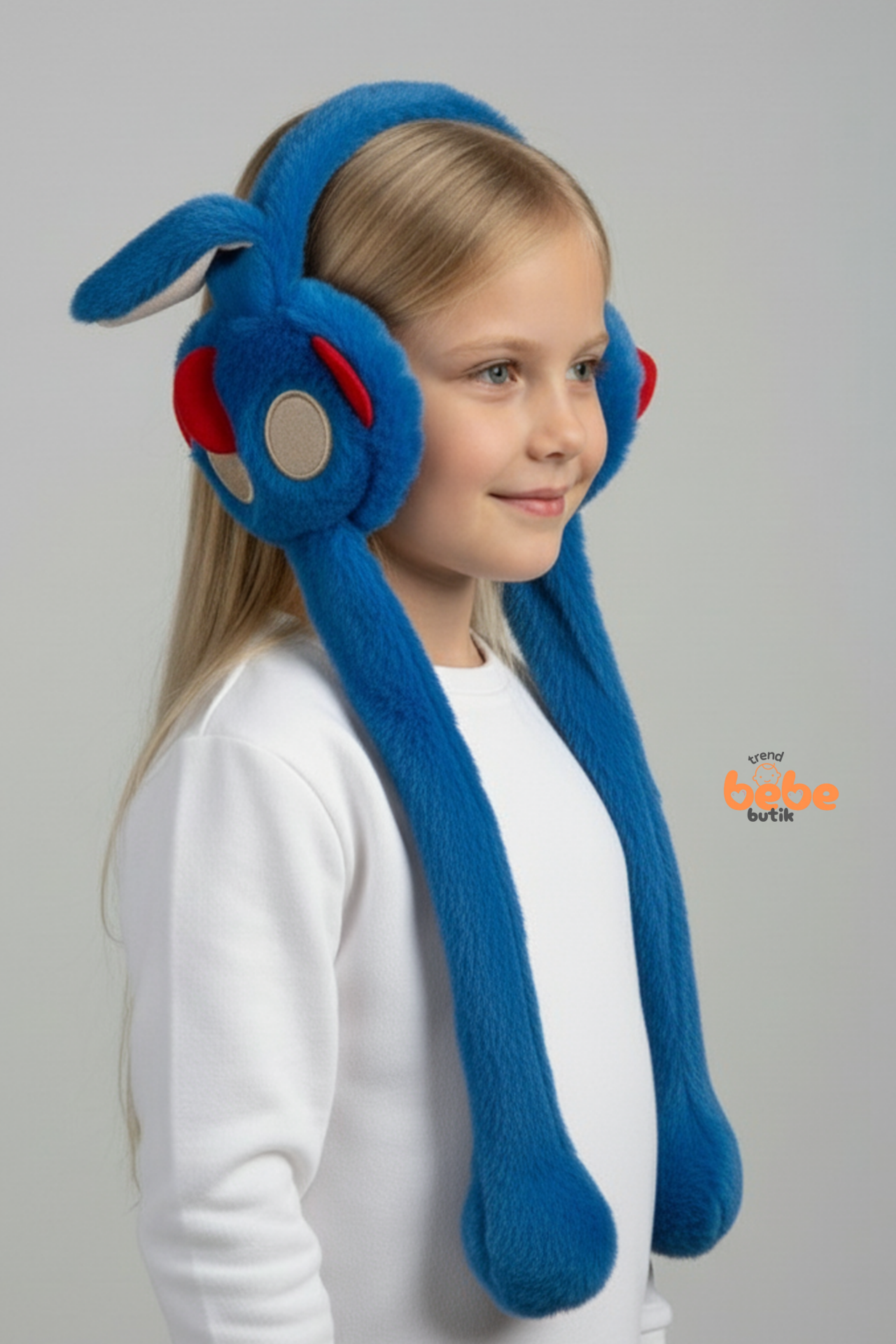 Oynar Kulaklı Sesli Tavşan Peluş Kulaklık, Hareketli Sevimli Kulak Koruyucu Kışlık  Aksesuar