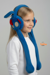 Oynar Kulaklı Sesli Tavşan Peluş Kulaklık, Hareketli Sevimli Kulak Koruyucu Kışlık  Aksesuar