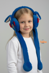 Oynar Kulaklı Sesli Tavşan Peluş Kulaklık, Hareketli Sevimli Kulak Koruyucu Kışlık  Aksesuar