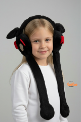 Oynar Kulaklı Sesli Tavşan Peluş Kulaklık, Hareketli Sevimli Kulak Koruyucu Kışlık  Aksesuar