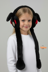 Oynar Kulaklı Sesli Tavşan Peluş Kulaklık, Hareketli Sevimli Kulak Koruyucu Kışlık  Aksesuar