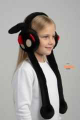 Oynar Kulaklı Sesli Tavşan Peluş Kulaklık, Hareketli Sevimli Kulak Koruyucu Kışlık  Aksesuar