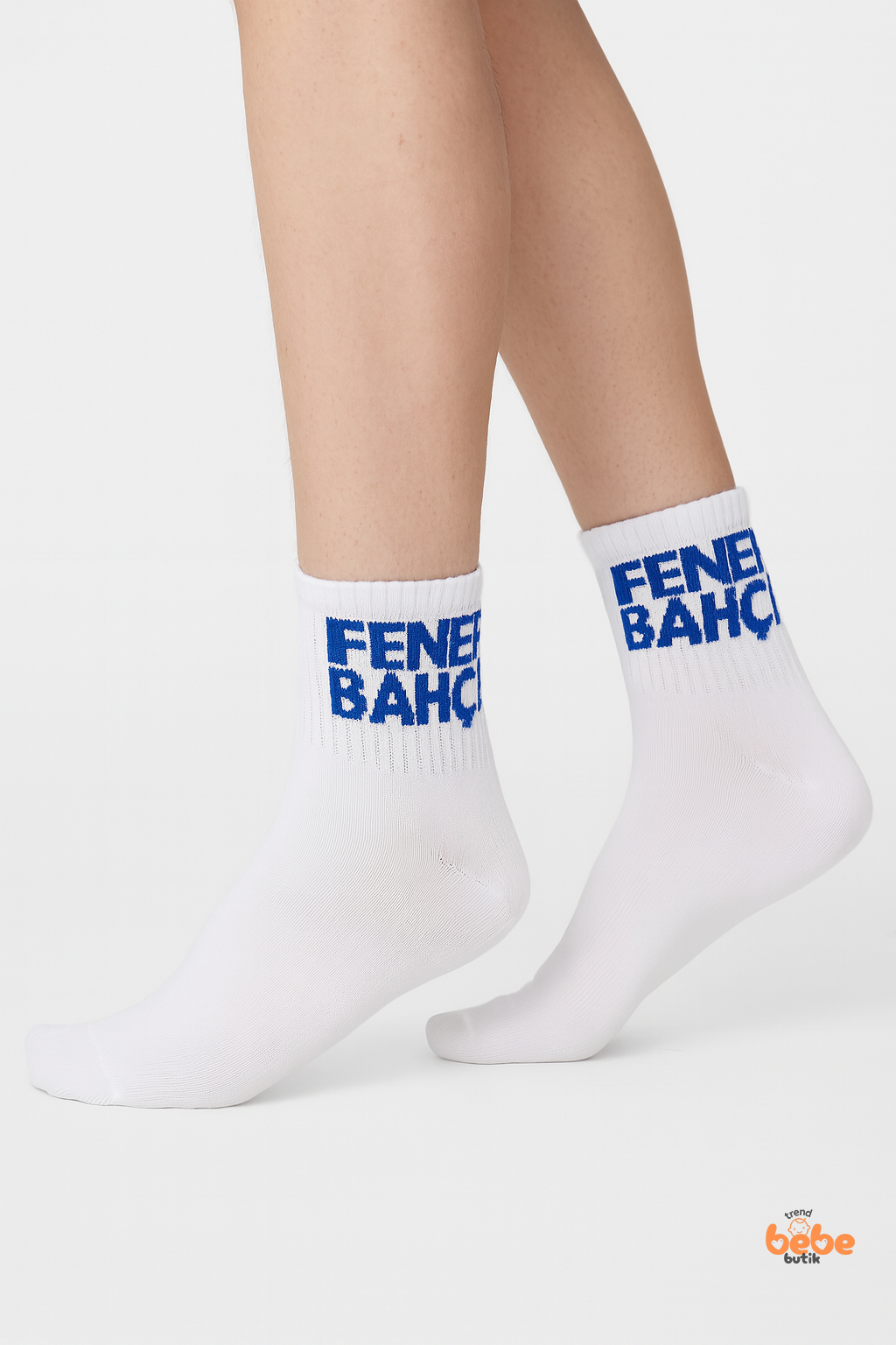 Fenerbahçe Lisanslı Yetişkin Beyaz Çorap 41-44 Numara | Trend Bebe Butik Spor Taraftar Çorap