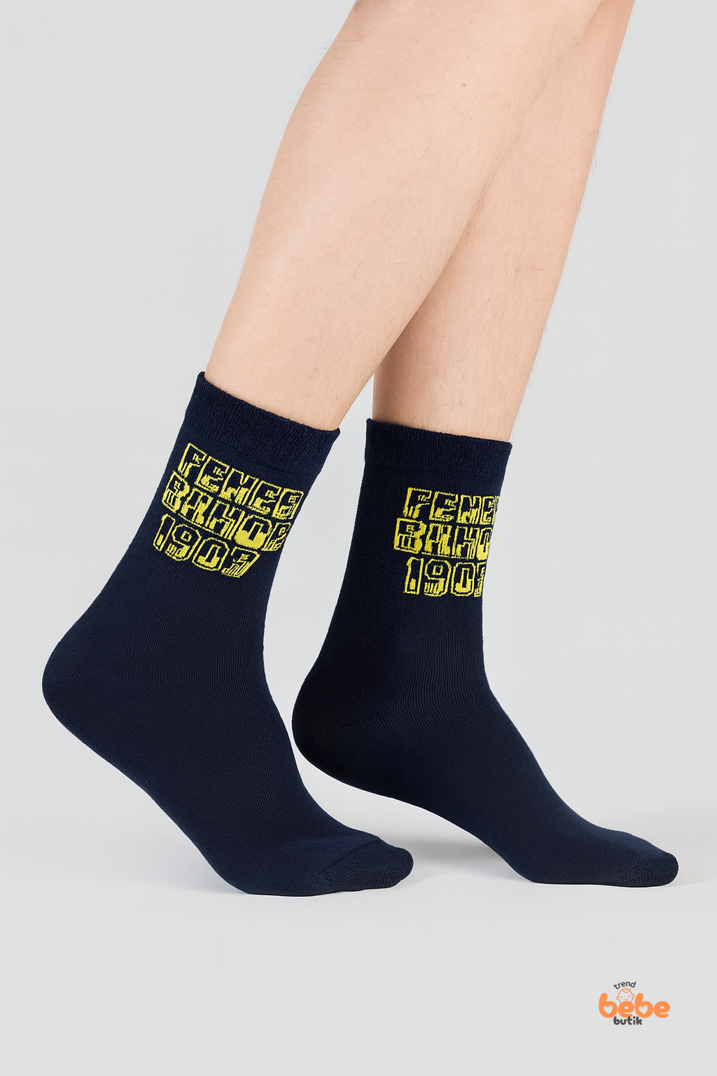 Fenerbahçe Lisanslı Yetişkin Lacivert Çorap 41-44 Numara | 1907 Desenli Taraftar Çorap | Trend Bebe Butik
