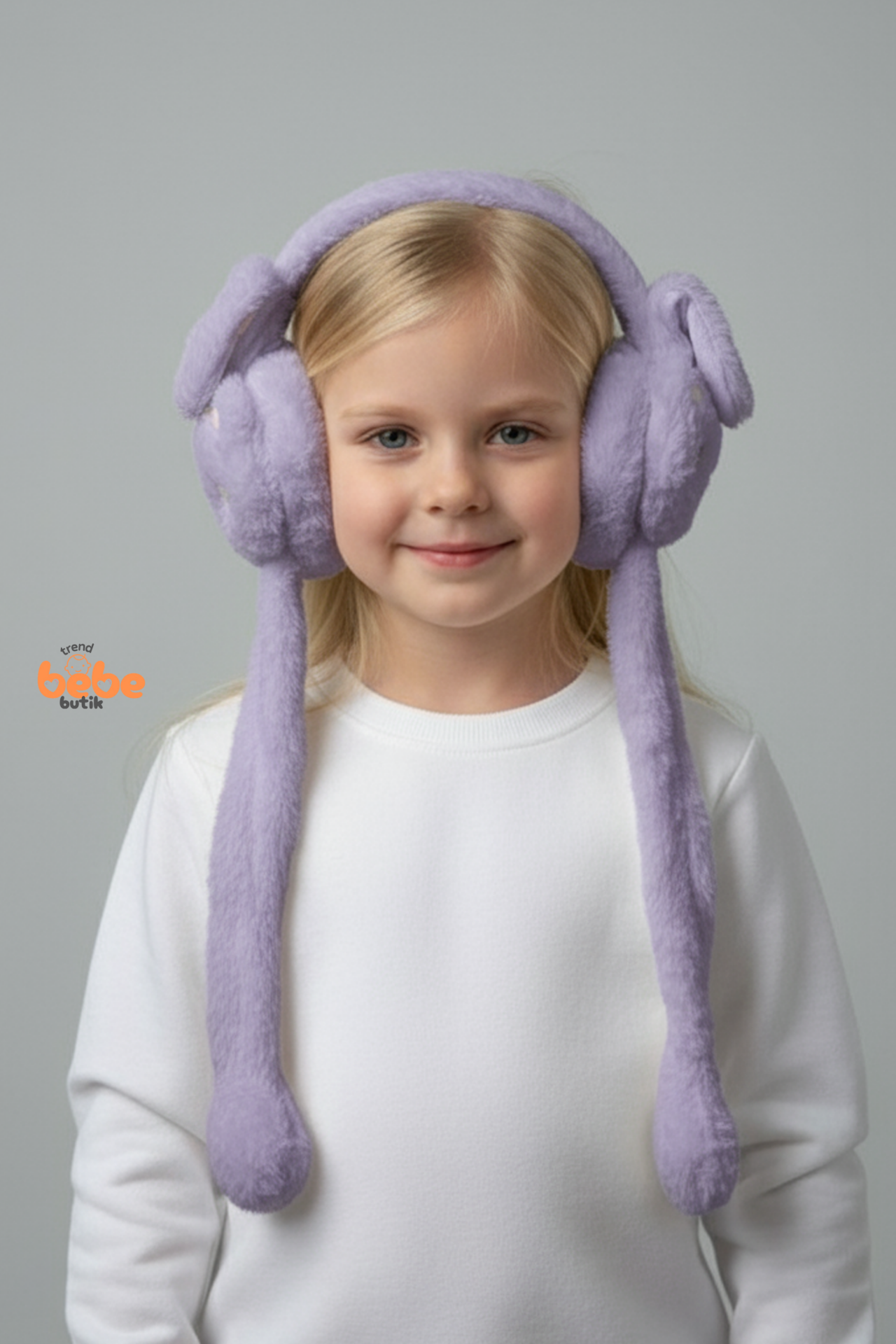 Oynar Kulaklı Sesli Tavşan Peluş Kulaklık, Hareketli Sevimli Kulak Koruyucu Kışlık  Aksesuar