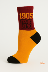 Galatasaray Lisanslı Çocuk Taraftar Çorap 5-11 Yaş | 1905 GS Desenli Bordo Sarı Çorap | Trend Bebe Butik 5 YAŞ