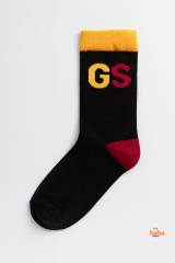 Galatasaray Lisanslı Çocuk Çorap Siyah GS Logolu | 5-9 Yaş Taraftar Çorabı | Trend Bebe Butik