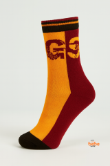 Galatasaray Lisanslı Çocuk Taraftar Çorabı 5-9 Yaş | Bordo Sarı GS Logolu Spor Çorap | Trend Bebe Butik