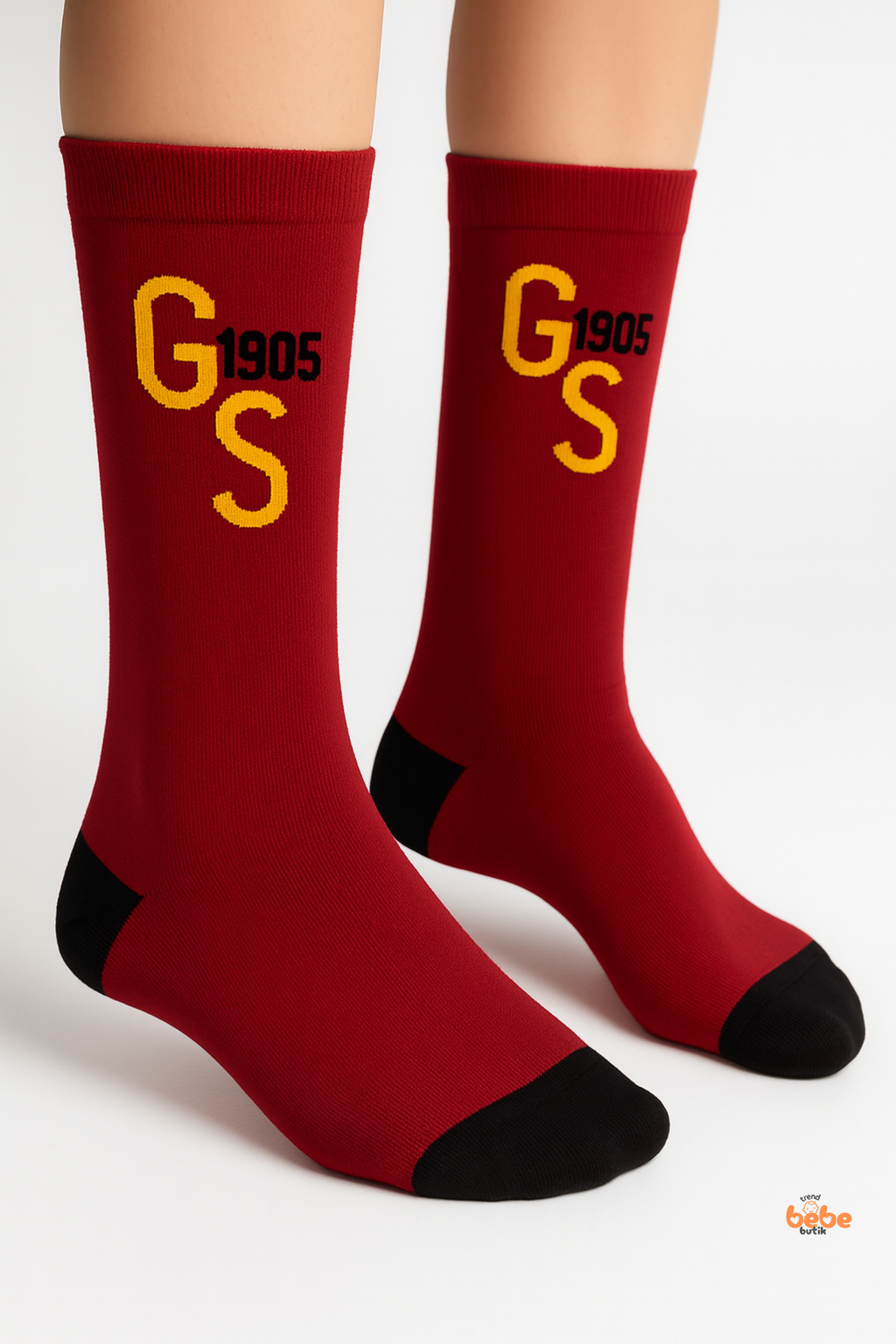 Galatasaray GS 1905 Desenli Kırmızı Yetişkin Uzun Çorap – Unisex Taraftar Spor Çorap – 41-44 Numara