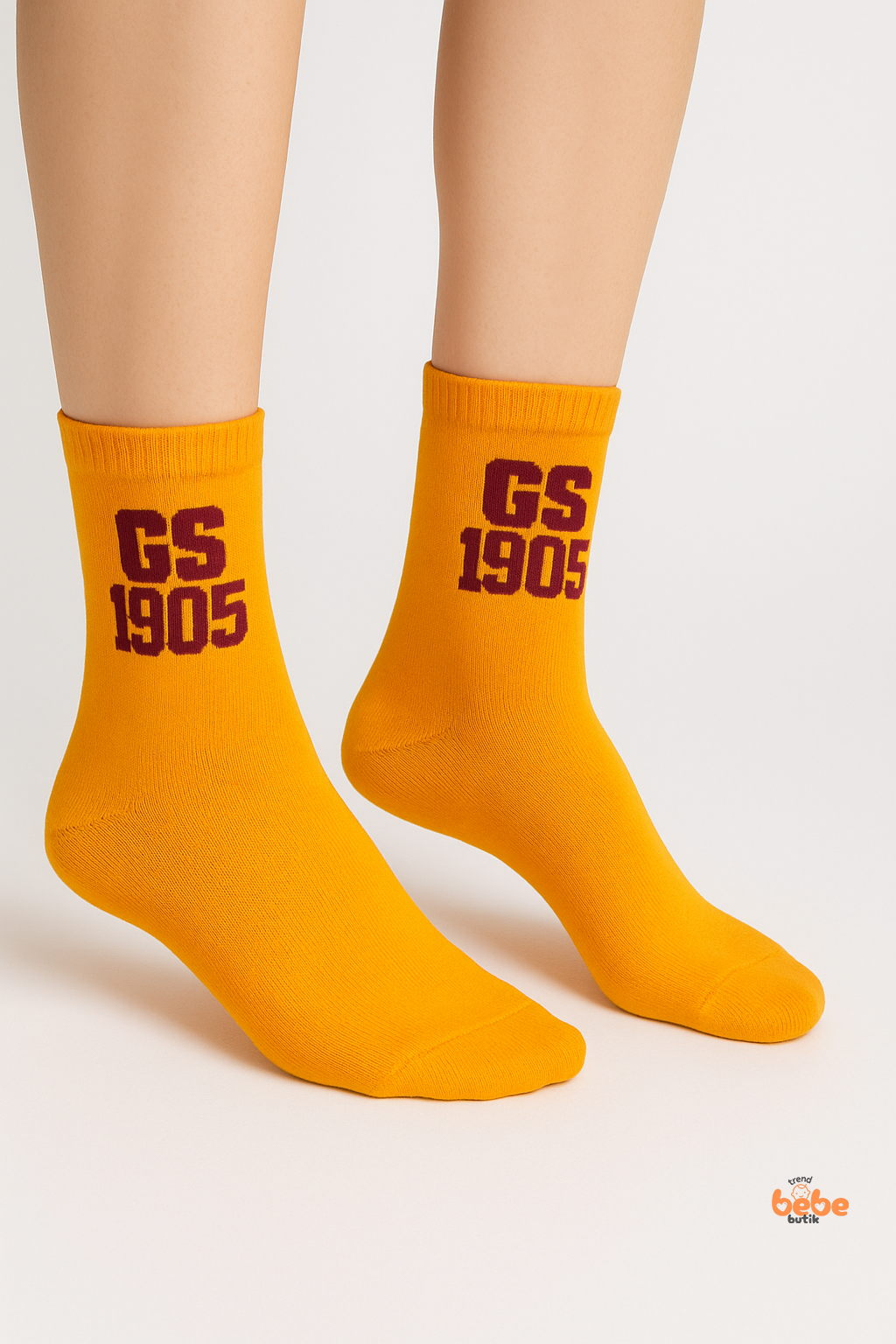 Galatasaray GS 1905 Turuncu Kısa Yetişkin Çorap – Unisex Taraftar Spor & Günlük Çorap – 41-44 Numara