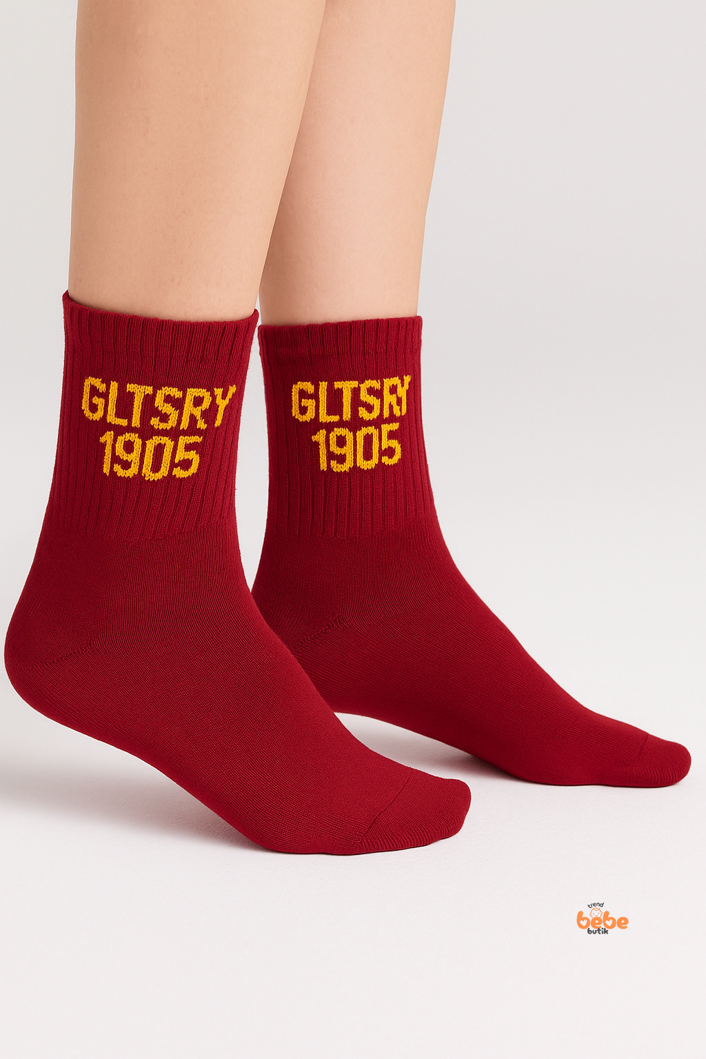 Galatasaray GLTSRY 1905 Kırmızı Kısa Yetişkin Çorap – Unisex Taraftar Günlük & Spor Çorap – 41-44 Numar