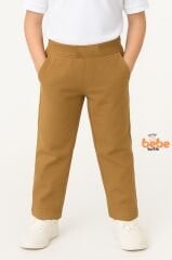 Ribanalı Bel %100 Pamuk Penye Kumaş, Okul Pantolonu Erkek Çocuk Okul Eşofmanı Rahat ve Şık BEJ - 11 YAŞ