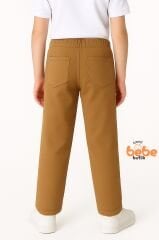 Ribanalı Bel %100 Pamuk Penye Kumaş, Okul Pantolonu Erkek Çocuk Okul Eşofmanı Rahat ve Şık BEJ - 11 YAŞ