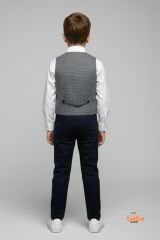 Erkek Çocuk 4'lü Smokin Takım, Gömlek Papyon ve Yelekli Şık Kombin, Davet & Özel Gün Lacivert 6 YAŞ - LACİVERT