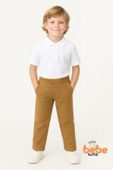 Ribanalı Bel %100 Pamuk Penye Kumaş, Okul Pantolonu Erkek Çocuk Okul Eşofmanı Rahat ve Şık BEJ - 12 YAŞ