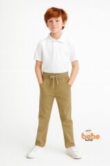 Canvas Kumaş Beli Lastikli Erkek Çocuk Okul Pantolonu Ribanalı Bel, Günlük & Okul Kullanımı Pantolon