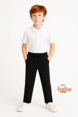Canvas Kumaş Beli Lastikli Erkek Çocuk Okul Pantolonu Ribanalı Bel, Günlük & Okul Kullanımı Pantolon