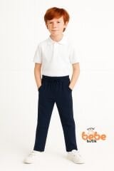 Canvas Kumaş Beli Lastikli Erkek Çocuk Okul Pantolonu Ribanalı Bel, Günlük & Okul Kullanımı Pantolon