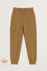 Kız Çocuk Camel Jogger Okul Eşofman Altı Kargo Cepli, Lastikli Bel, Rahat Spor Günlük Eşofman Altı 5 YAŞ