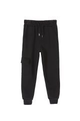Beli Lastikli Erkek Çocuk Jogger Kargo Cepli Unisex Eşofman Altı SİYAH - 15-16 Yaş