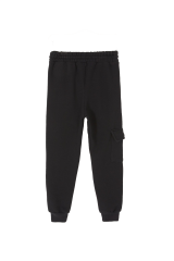Beli Lastikli Erkek Çocuk Jogger Kargo Cepli Unisex Eşofman Altı SİYAH - 15-16 Yaş