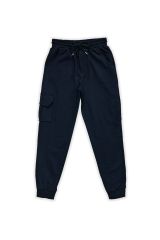 Beli Lastikli Erkek Çocuk Jogger Kargo Cepli Unisex Eşofman Altı LACİVERT - 15-16 Yaş