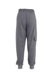 Beli Lastikli Erkek Çocuk Jogger Kargo Cepli Unisex Eşofman Altı GRİ - 15-16 Yaş