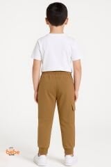 Erkek Çocuk Camel Jogger Okul Eşofman Altı Kargo Cepli, Lastikli Bel, Rahat Spor Günlük Eşofman Altı