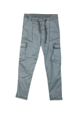 Erkek Çocuk Beli Lastikli Kargo Cepli Pelüş Polar Pantolon GRİ - 5-6 Yaş