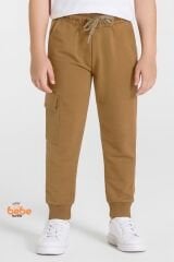 Erkek Çocuk Camel Jogger Okul Eşofman Altı Kargo Cepli, Lastikli Bel, Rahat Spor Günlük Eşofman Altı