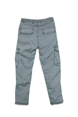 Erkek Çocuk Beli Lastikli Kargo Cepli Pelüş Polar Pantolon GRİ - 10-11 Yaş