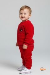 Erkek Çocuk Örümcek Adam Nakışlı Polar Pijama Takımı | Kışlık 2’li Ev Giyim Seti Eşofman Takımı