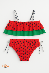 Kız Çocuk Karpuz Desenli Bikini Takımı - Yazlık Mayo 2’li Set  Renkli, Şık, Konforlu 3-11 Yaş Arası 11 YAŞ