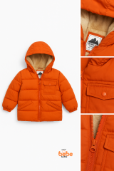 Kız Çocuk Kışlık Şişme Mont – Kürklü Kapüşonlu, Fermuarlı, Cepli Kalın Rahat Şık Mont Turuncu 8 YAŞ