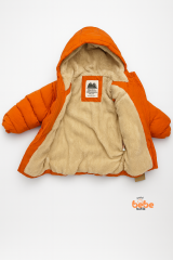 Kız Çocuk Kışlık Şişme Mont – Kürklü Kapüşonlu, Fermuarlı, Cepli Kalın Rahat Şık Mont Turuncu 8 YAŞ