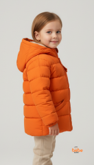 Kız Çocuk Kışlık Şişme Mont – Kürklü Kapüşonlu, Fermuarlı, Cepli Kalın Rahat Şık Mont Turuncu 8 YAŞ