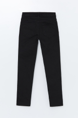 Erkek Çocuk Likralı Beli Ayarlanabilir Lastikli Düğmeli Erkek Çocuk Pantolonu, Okul Pantolonu SİYAH - 13-14 Yaş