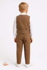 Erkek Çocuk 4’lü Takım Elbise Seti (Gömlek+Yelek+Pantolon+Papyon) Düğün, Bayram, Özel Gün Kıyafeti 9 YAŞ