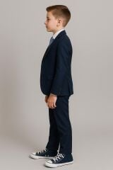Erkek Çocuk Lacivert Takım Elbise 5 Parça Damatlık Yelekli Takım Düğün Mezuniyet Doğum Günü 11-12 Yaş