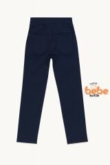 Canvas Kumaş Beli Lastikli Kız Çocuk Okul Pantolonu Ribanalı Bel, Günlük & Okul Kullanımı Pantolon LACİVERT - 11 YAŞ